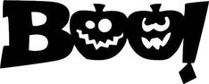 the word boo spelled out in black and white