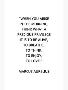 a quote that reads, when you are in the morning, think what a precious prir