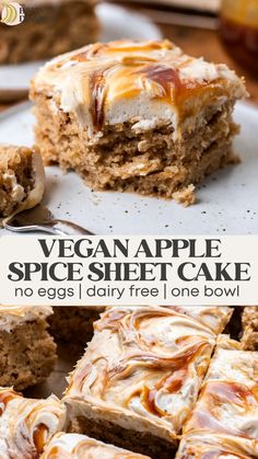 vegan apple spice sheet cake with no eggs and dairy free i one bowl recipe