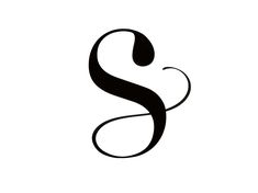 the letter s is made up of black letters and swirls on a white background