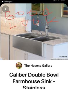 an advertisement for a kitchen sink and faucet