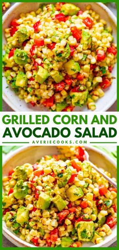 grilled corn and avocado salad is an easy side dish for any meal