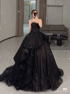 Black Wedding Gowns, Black Wedding Dress, Wedding Dress Ideas, Ceremony Dresses, Fancy Dresses Long, Kids Gown, Fashion Closet, Trendy Dress Outfits