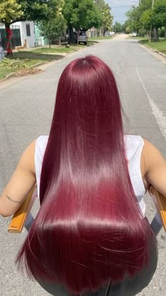 Light Cherry Hair, Light Cherry Red Hair, No Bleach Red Hair, Ruby Hair Color, Cherry Red Hair With Blonde Highlights, Red Hair Red Dress, Highlight Hair Ideas, Ruby Red Hair Color, Highlight Hairstyles