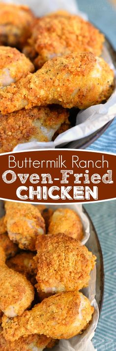 buttermilk ranch oven fried chicken on a plate