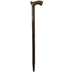 a wooden walking stick on a white background