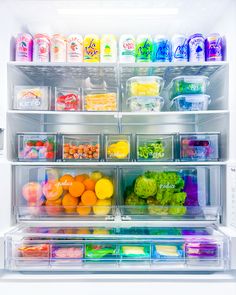 an open refrigerator filled with lots of food