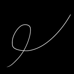 the letter q is drawn in white on a black background