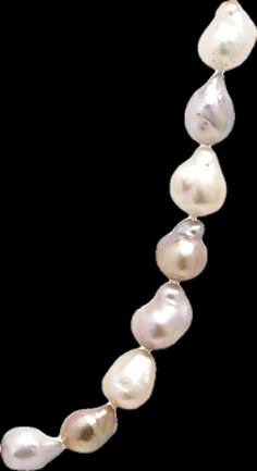 a strand of white pearls on a white background