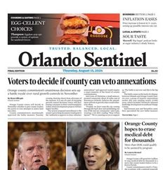 the front page of an orange county newspaper