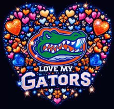 the university of florida gators heart with love my gators on it and hearts in the background