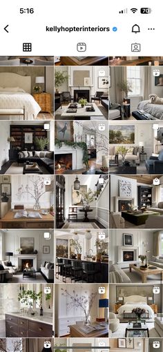 a collage of photos showing different rooms and furniture in various styles, sizes and colors