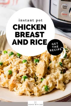 instant pot chicken breast and rice on a plate