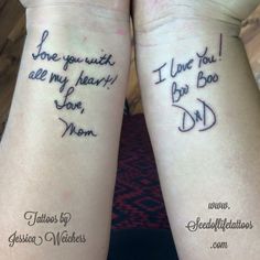 two people with matching tattoos on their arms