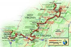 a map of the west virginia region