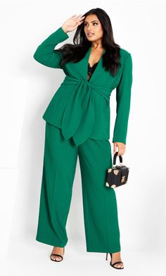 Audrie Pant Chic Ankle-length Pantsuit For Party, Fall Chic Stretch Pantsuit, Green Wide-leg Pants For Night Out, Chic Green Wide-leg Dress Pants, Party Wide-leg Pantsuit With Pockets, Chic Fall Dress Pants For Party, Party Wide Leg Pantsuit With Pockets, Chic Ankle-length Pantsuit For Night Out, Fall Party Wide-leg Pantsuit