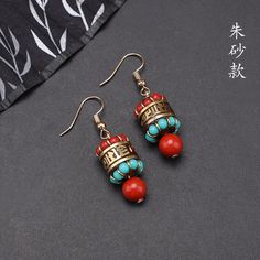 Nepal exotic earrings Tibetan ethnic style online celebrity temperament Joker earrings retro niche show face thin earrings. Ethnic Style, Ethnic Fashion, Nepal, Size 2, Product Launch, Drop Earrings, Celebrities