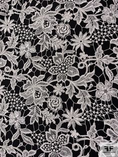 SKU: 10477 Content: Polyester Color: Light Ivory Width: 52 inches This fabric is a last cut and no longer in production. Once sold out, we are unable to get more. Victorian Lace Pattern, Lace Fabric Pattern, Lace Types, Vintage Lace Pattern, Flower Lace Pattern, Lace Pattern Design, Lace Aesthetic, Embroidery Water, African Embroidery