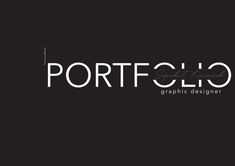 the logo for portclio graphic designer is shown in white letters on a black background