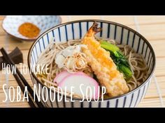 a video showing how to make sob noodle soup with shrimp and broccoli