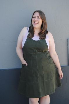 This is a pinafore style dress, comes to knees or just above knees on most people and is great for layering. Fabric notes: this 100% cotton 8oz brushed canvas is sturdy AF and soft like suede on the outside. Comes with black suspenders. As always, wash cold, hang dry, and iron hot. See below for sizes. Catherine is wearing a size XL, is around 5’7” and wears a “standard size” 16/18. This item is shipped directly from the maker! This means you may receive your order in multiple shipments (if you Canvas Bag Design, Black Suspenders, Suspender Dress, Size Pattern, Above Knee, Suspenders, Overall Shorts, Style Dress, Skirt Length