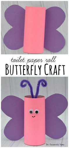 toilet paper roll butterfly craft for kids to make