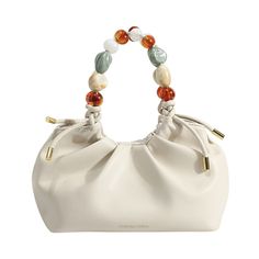 Inject new life into your wardrobe with this quirky and refreshing cloud design. Our bag is made for the fashion-savvy girl who is not afraid to express her style and stand out from the crowd. The beaded handle adds a touch of elegance — you can also convert it into a crossbody bag with the detachable shoulder strap. Look effortlessly chic by pairing this bag with a racer top and straight-legged jeans.Weight: 330 gWidth (cm): 10 cmHeight (cm): 15 Color: WhiteStrap Length: 125 cmInterior Material Trendy Cream Handheld Hobo Bag, Trendy Tote Shoulder Bag With Pearl Handle, Trendy Shopping Shoulder Bag With Pearl Handle, Spring Beige Shoulder Bag With Pearl Handle, Trendy Shoulder Bag With Pearl Handle For Shopping, Beige Shoulder Bag With Pearl Handle For Spring, Chic Shoulder Bag With Pearl Handle For Spring, Trendy Spring Bags With Pearl Handle, Trendy Pearl Handle Shoulder Bag For Shopping