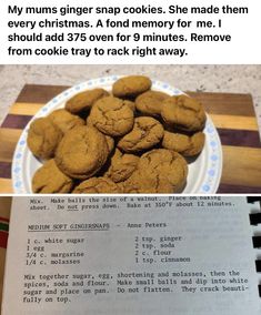 the recipe for cookies is shown in two separate pictures