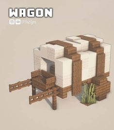 an image of a small house made out of wood and bricks with the words hagon on it