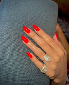 Nails Bright, Red Acrylic Nails, Nails Green, Work Nails, Red Nail, Bright Spring, Classy Nails, Fire Nails, Chic Nails