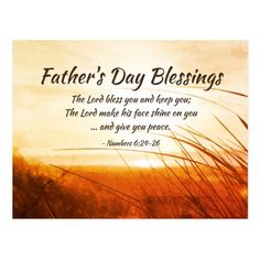 a card with the words, father's day blessing and an image of grass