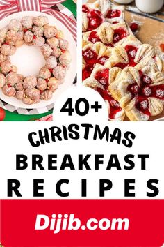 christmas breakfast recipe collage with text overlay