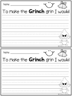 printable worksheet for writing to make the grin i would use it as an activity