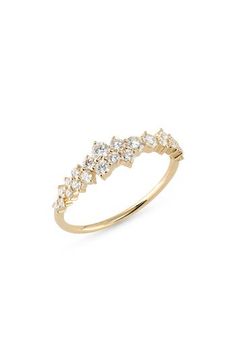 A 14-karat-gold ring topped with 23 diamonds beautifully brightens your stack. Total diamond weight: 0.59ct. Color: G–H Clarity: SI1–SI2 14k gold/diamond Imported >Diamond Guide Diamond Guide, Diamond Cluster Ring, Diamond Cluster, G H, Cluster Ring, Womens Jewelry Rings, Gold Ring, Gold Diamond, Gold Rings