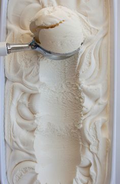 a scoop of ice cream in a container