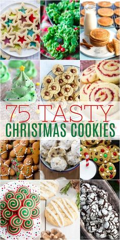 twelve tasty christmas cookies are featured in this collage