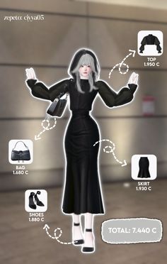 zepeto outfit coin - Black Zepeto Outfit Ideas