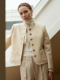 Composition : WOOL93% NYLON7%Color : BeigeCountry of Origin : KOREA Beige Jacket, Sewing Basics, Fashion Mode, Fall 2024, Fashion Outfit, Princess Diana, Preppy Style, Fall Fashion, Classic Style