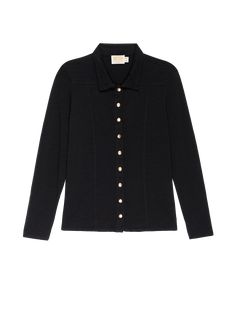 Your classic collared button up with front seams for a flattering touch. Keep it buttoned for a perfectly polished look, or let a few loose when those happy hour plans happen… (This one comes in Jet Black.) | Jarah Top in Jet Black | Ethical Essentials Polished Look, Jet Black, Happy Hour, Button Up, Black