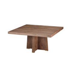 a square wooden table with two legs on the top and one leg raised to the side