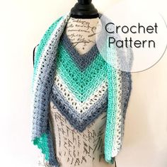 a crochet shawl on a mannequin with the words crochet pattern below it