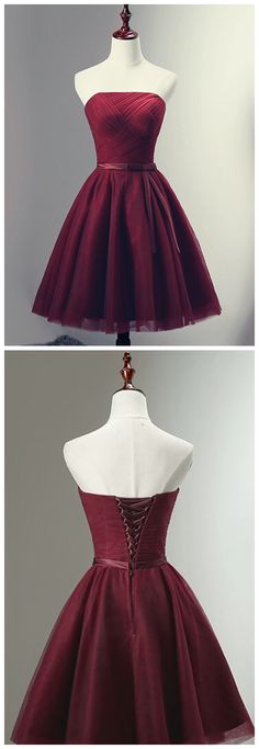 Beautiful Burgundy Knee Length Lace Up Tulle Party Dress Prom Tips, Dress Short Prom, Teal Cocktail Dress, Prom Dress Pictures, Fancy Short Dresses, Homecoming Dress Short, Tulle Party Dress, Corset Dress Prom, Prom Dresses Gowns