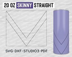 the skinnyy straight pattern is shown in purple and has two diagonals on each side