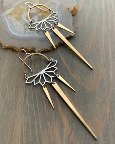 • FLEUR • mixed metal hoop earrings Retail Jewelry, Henna Tattoo Designs, Silver Moon, Metal Earrings, Mixed Metals, Steel Jewelry, Local Artists, Stainless Steel Jewelry, Ear Wire