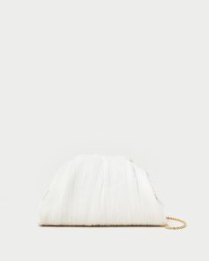 Color: Pearl Luxury White Clutch With Chain Strap, White Evening Pouch Clutch, White Evening Clutch Pouch, White Pouch Clutch For Evening, White Clutch Evening Bag With Chain Strap, White Pouch Clutch For Events, White Evening Bag, Bridal Handbags, White Clutch