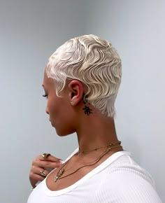 Finger Waves Short Hair, Platinum Blonde Pixie, Short Hair Styles African American, Wig Review, Finger Wave Hair, Short Red Hair, Grey Hair Inspiration, Short Haircut Styles, Goddess Braids Hairstyles