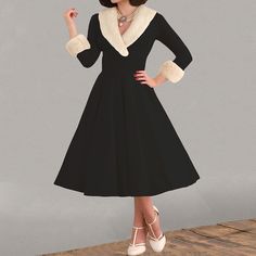 Silhouette:A-Line; Hemline / Train:Midi; Season:Fall  Winter; Look After Me:Machine wash; Gender:Women's; Types:Christmas Party Dress,Flare Dress,Dress; Holiday:Valentine's Day,New Year; Style:Cocktail Dress,1950s,Retro Vintage,Vintage Dress; Occasion:Event / Party; Material:Polyster,Spandex; Characters:Audrey Hepburn; Neckline:Deep V; Net Weight:0.285; Clothing Length:; Bust:; Waist: 1950s Cocktail Dress, Womens Cosplay, Christmas Dress Women, Long Sleeve Velvet Dress, Cocktail Dress Vintage, Dress Attire, Eve Dresses, New Years Eve Dresses, Christmas Party Dress