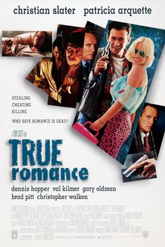 the movie poster for true romance starring actors from two different films, including one man and woman