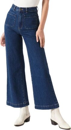 Rolla’s Sailor Jeans | Nordstrom Patch Pocket Jeans, Sailor Jeans, Retro Patch, Sailor Jean, High Waist Wide Leg Jeans, Simple Trendy Outfits, Pocket Jeans, Wide Leg Jeans, High Waist Jeans