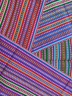 multicolored striped fabric with different patterns